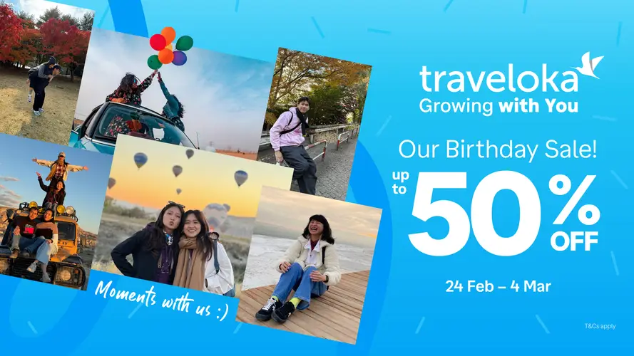 Traveloka’s Birthday Sale offers up to 50% off